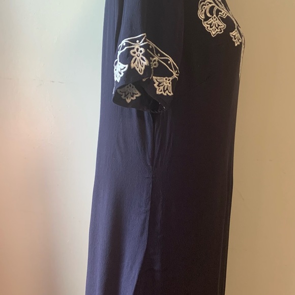 Lulus Navy and White Embroidered Dress - Picture 2 of 4
